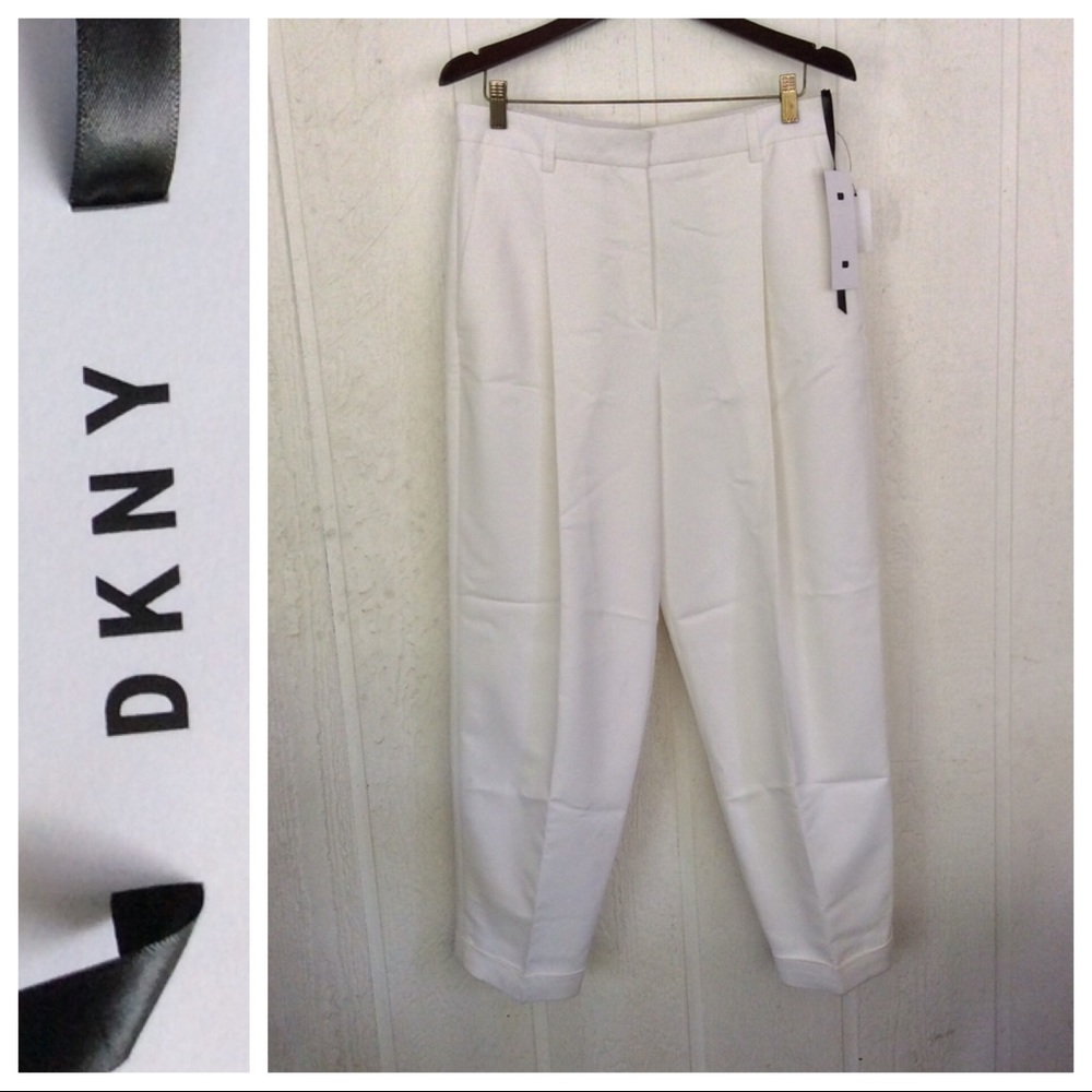 NWT DKNY WINTER WHITE TROUSERS SIZE 12